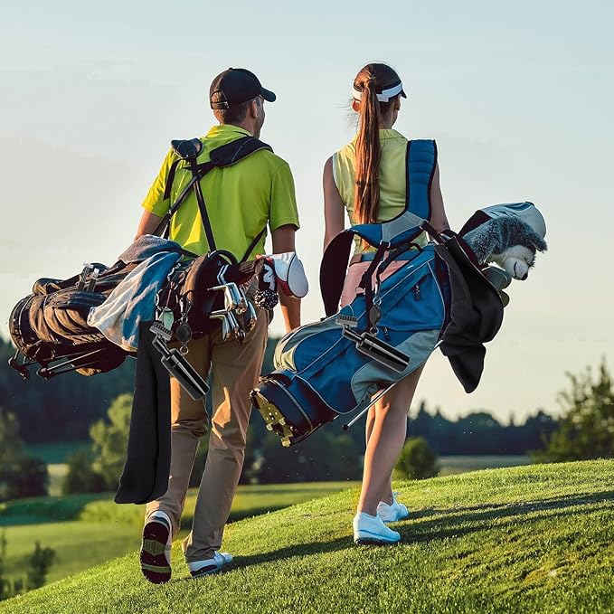 Golf Club Cleaning Kit,Golf Accessories,Golf Cleaning Kit with Golf Club Cleaner Water Brush,Towel,Divot Repair Tool,Groove Sharpener,Golf Ball Alignment Complete Golf Kit