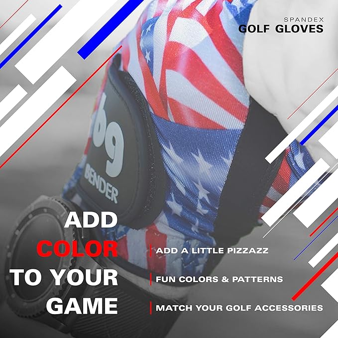 BG Bender - Mens Golf Glove, Durable Spandex Golf Gloves, Unique Golf Gloves