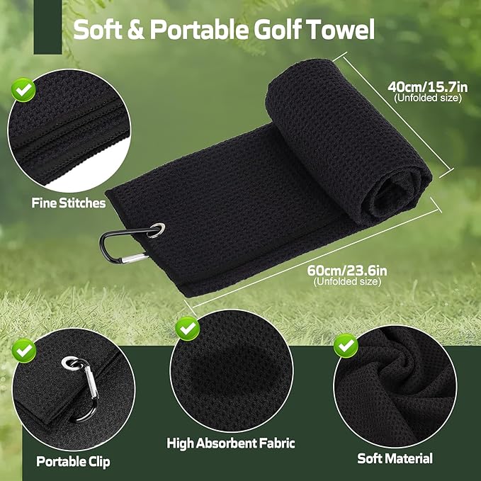 Golf Club Cleaning Kit,Golf Accessories,Golf Cleaning Kit with Golf Club Cleaner Water Brush,Towel,Divot Repair Tool,Groove Sharpener,Golf Ball Alignment Complete Golf Kit